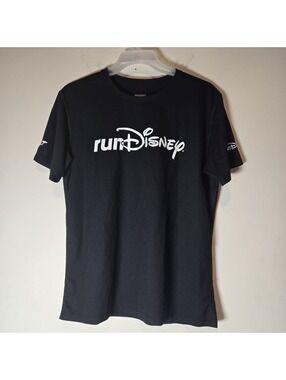 Brooks runDisney Race Support T-Shirt Men's Large L Black Athletic Tee Disney